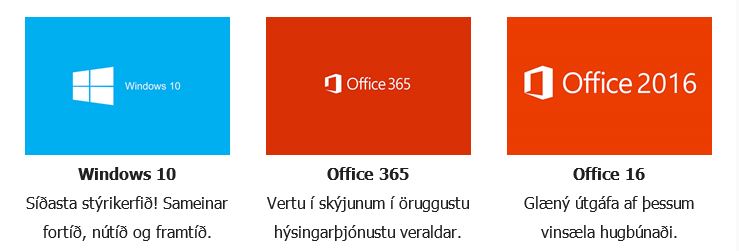 Windows10, Office365, Office2016
