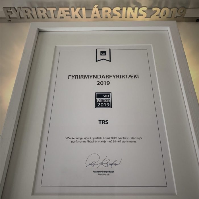TRS valið Fyrirtæki ársins 2019 í könnun VR